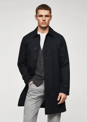 Water-repellent cotton trench coat