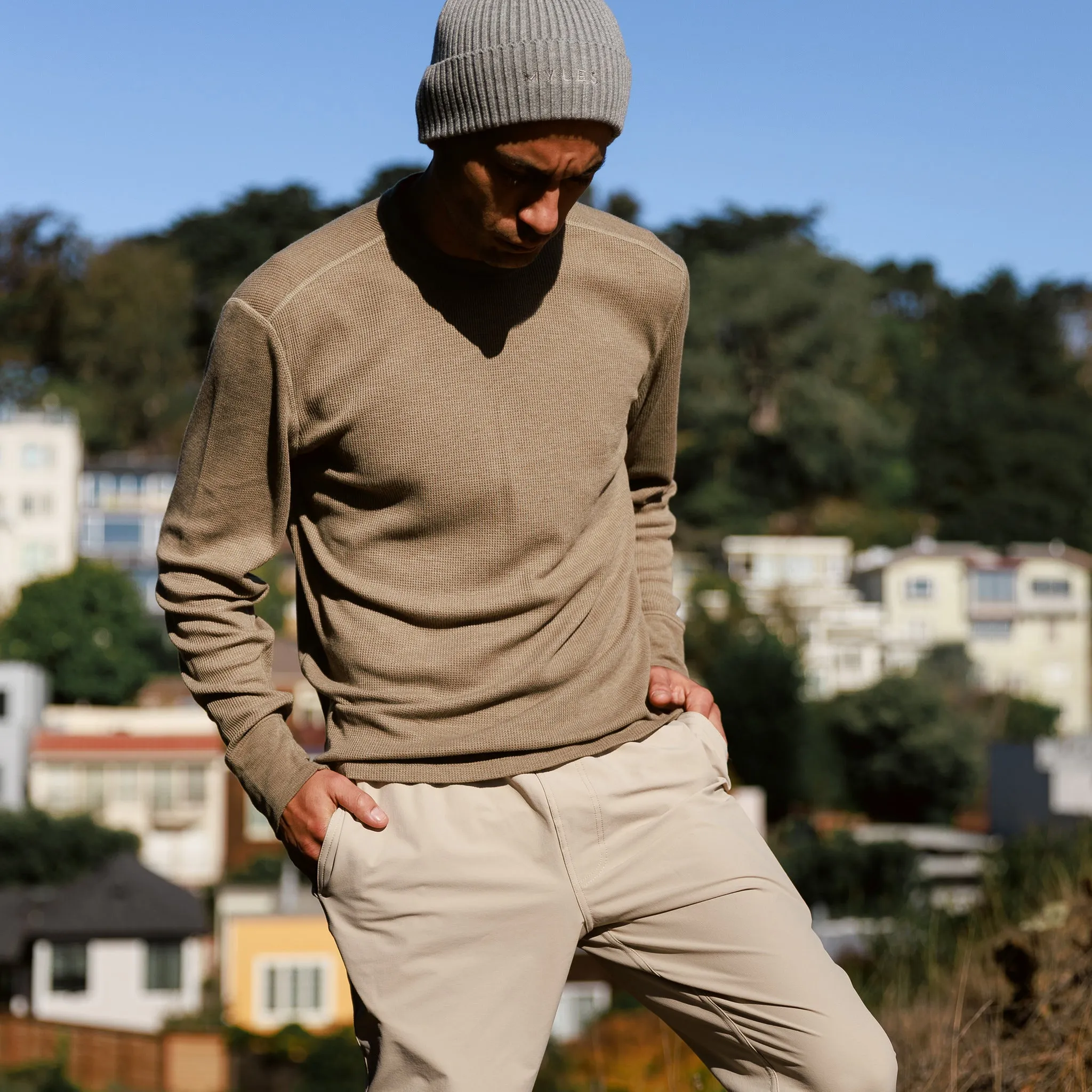 Weekend Thermal Crew in Dark Khaki