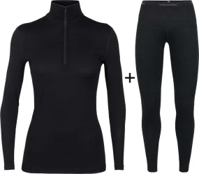 Women's Icebreaker Merino 200 Oasis Half Zip Base Layer COMBO