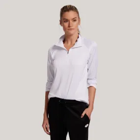 Women's White Multi Sport Half Zip Pullover