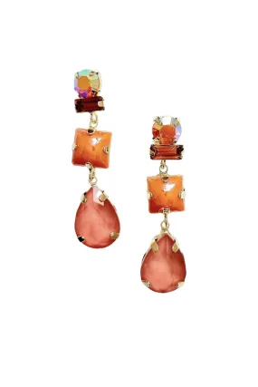 ZODA KATHRYN GEM EARRING ORANGE