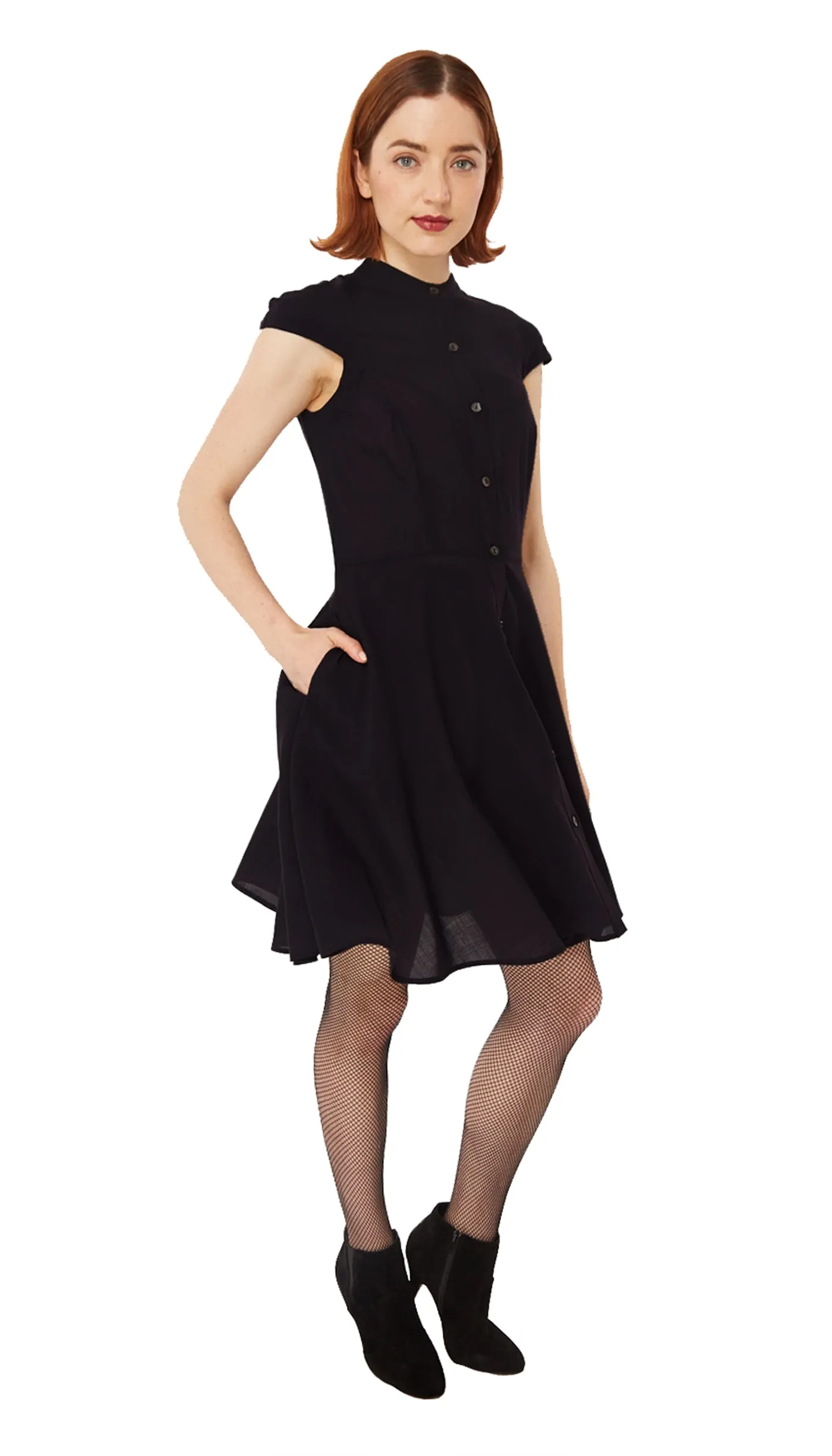 Zoey Dress in Organic Cotton: Sheer Black